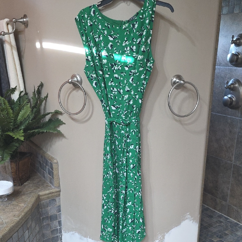 Lauren Ralph Lauren Green Floral Maxi Dress